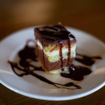 Chocolate layered dessert at Spiro's Pizza & Pasta in Shoreline WA