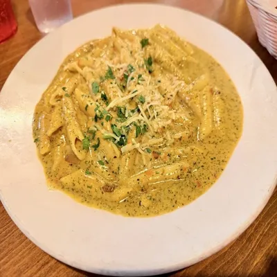 Creamy penne pasta at Spiro's Pizza & Pasta in Shoreline WA